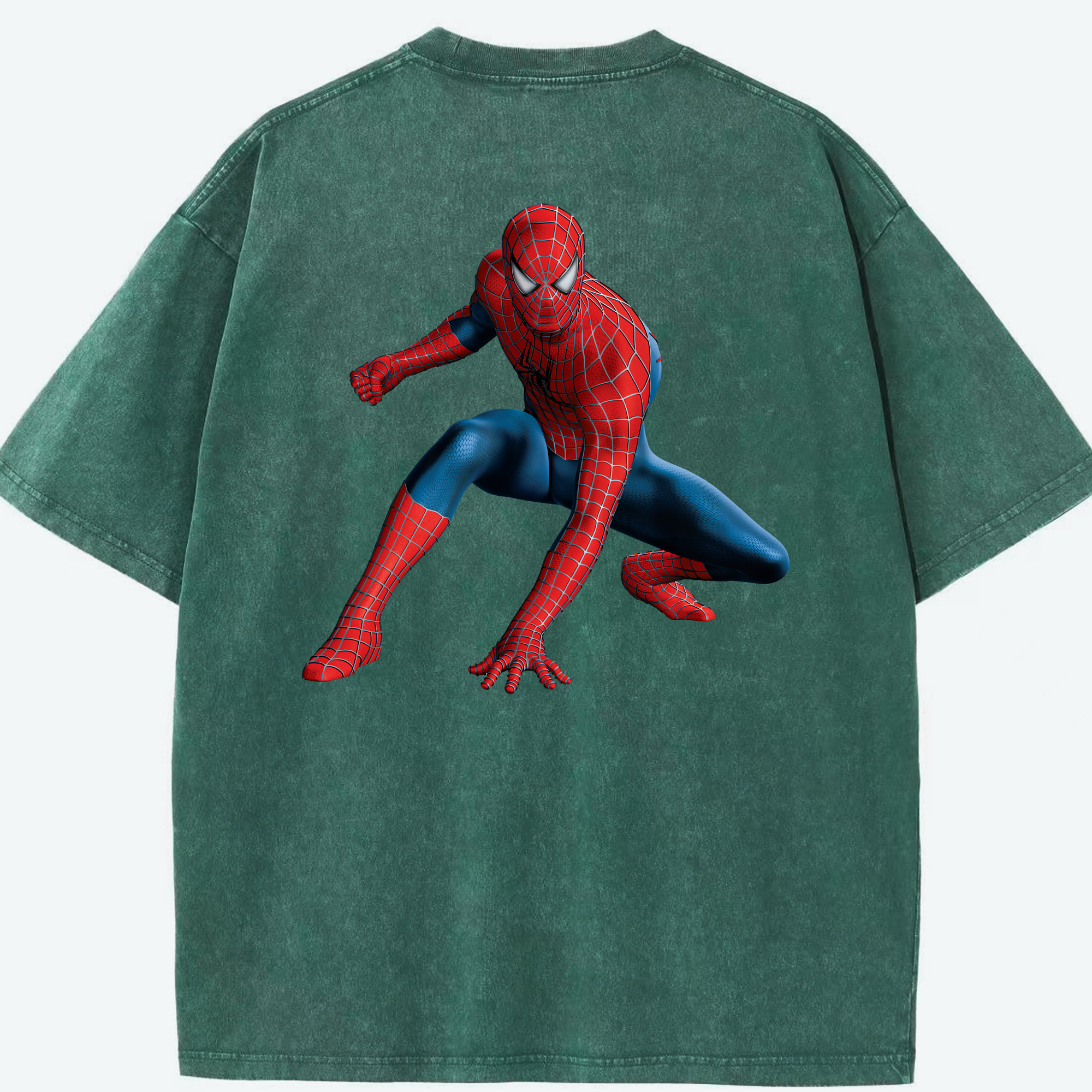 （画像用） Spider Man スパイダーマン 綿100% ヴィンテージ風 半袖Tシャツ（背面プリント）
